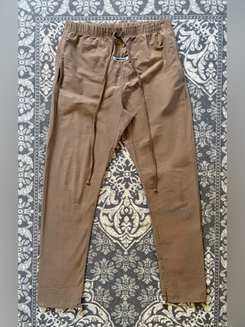 Fear Of God Essentials SSENSE Nylon Track Pants Size M Rain Drum Brown